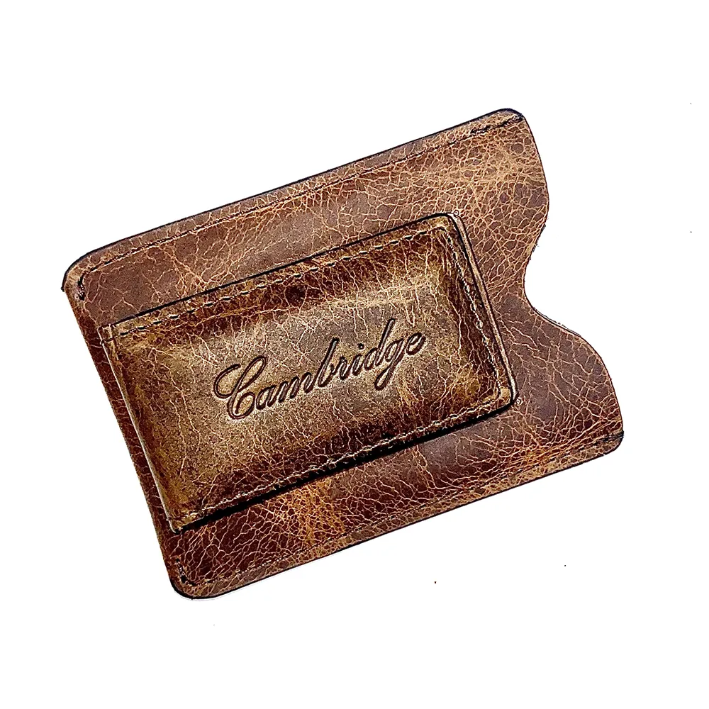 Four Sixes Leather Money Clip Wallet-Bison Tobacco