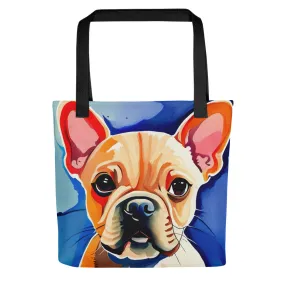 Frenchie Watercolor Tote Bag
