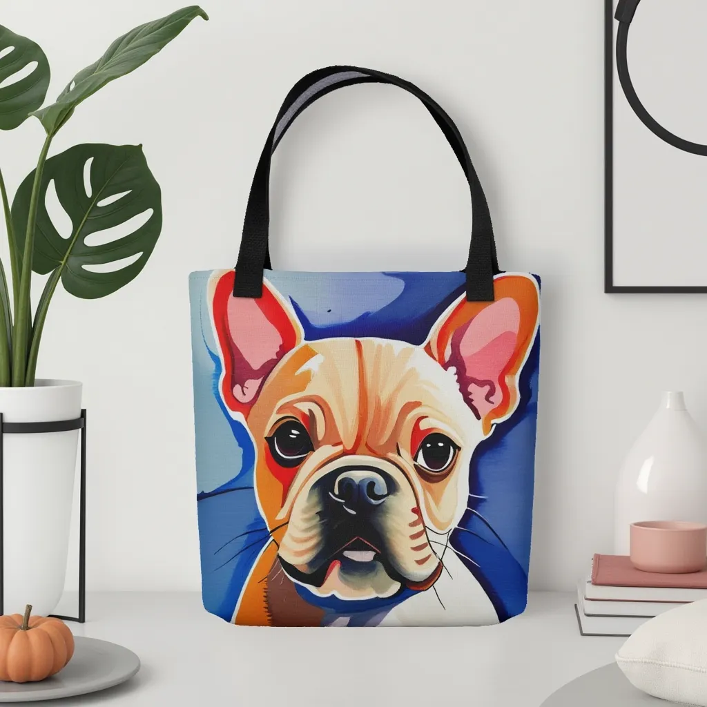 Frenchie Watercolor Tote Bag