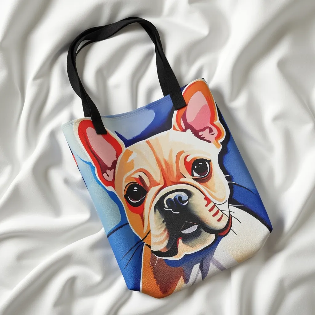 Frenchie Watercolor Tote Bag
