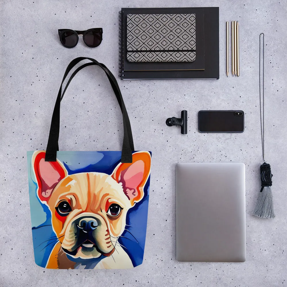Frenchie Watercolor Tote Bag