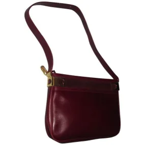 Gucci Supreme Shoulder Bucket With Gold Gg Accents On Top Burgundy Leather Hobo Bag