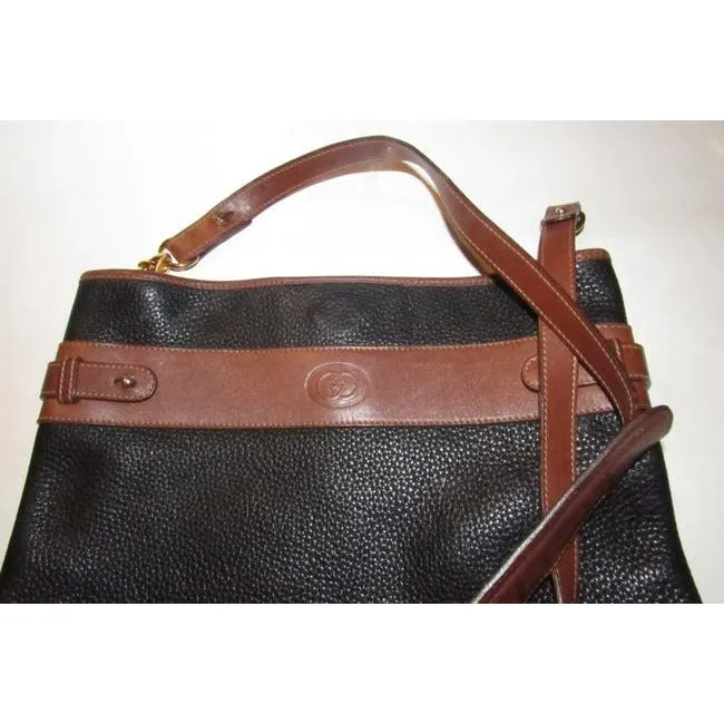 Gucci Vintage Black Pebbled Leather Tote