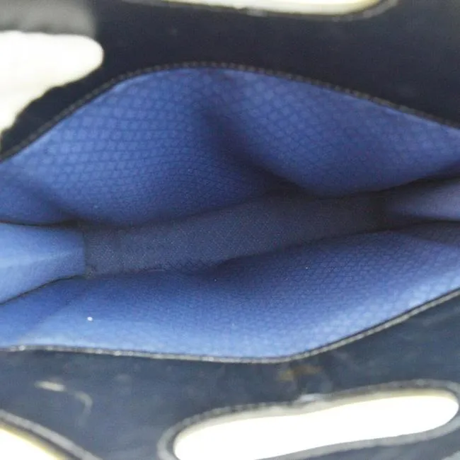 Gucci W Vintage Suedeleather Top Handle Punch Hole Bluerednavy Sherry Stripes Suede And Leather Tote