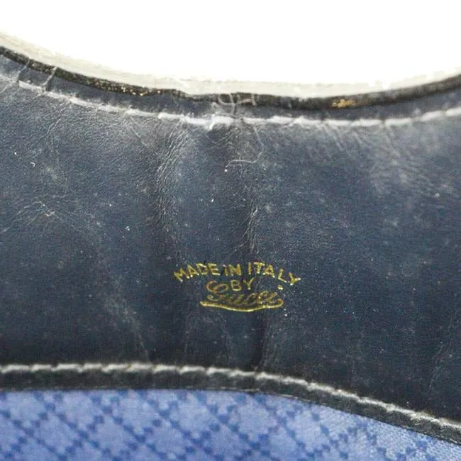 Gucci W Vintage Suedeleather Top Handle Punch Hole Bluerednavy Sherry Stripes Suede And Leather Tote