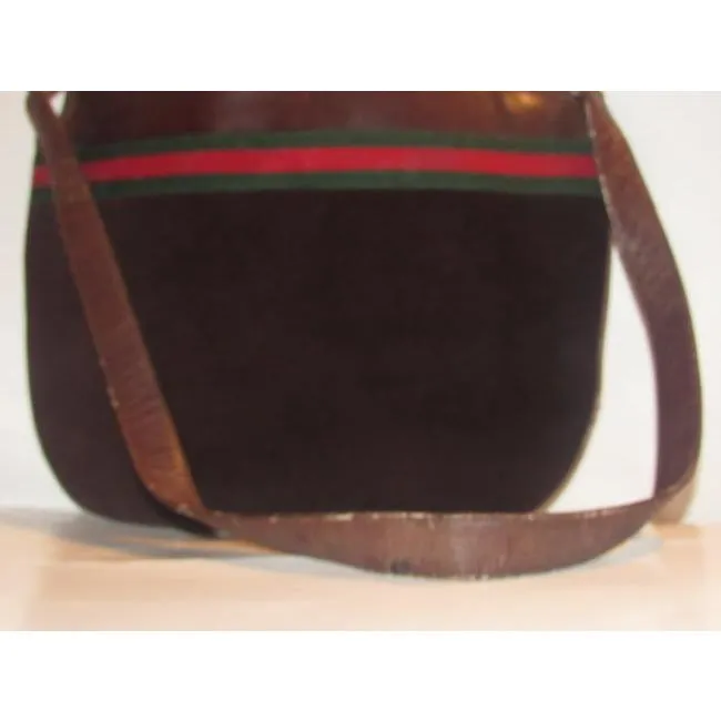 Gucci Webby Bag Eclipse W Early And Leather Sherry Stripe Brown Suede Tote