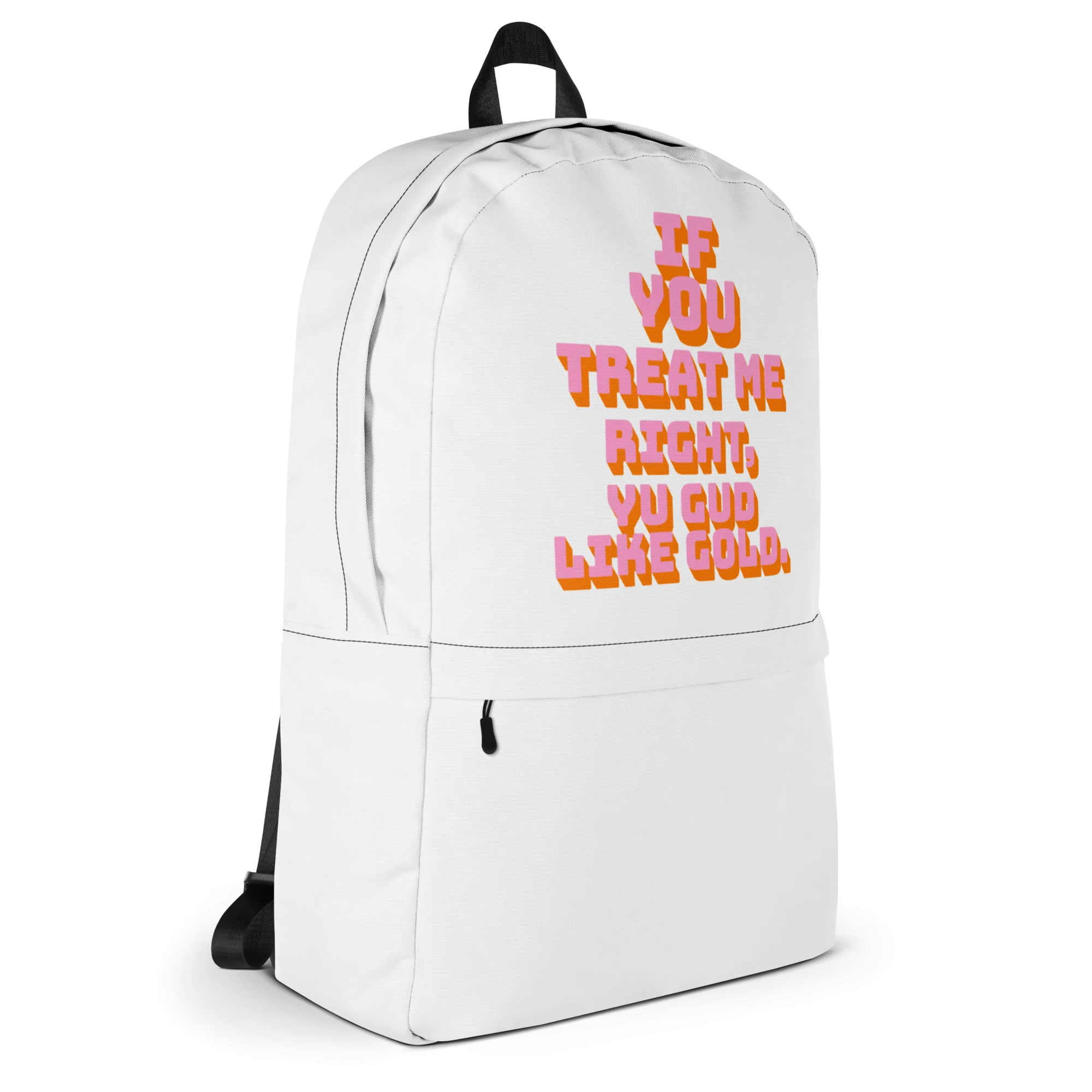 GUD LIKE GOLD - Backpack - Jamaican slang on a backpack Jamaica personalized backpack Jamaica book bag Jamaican bag