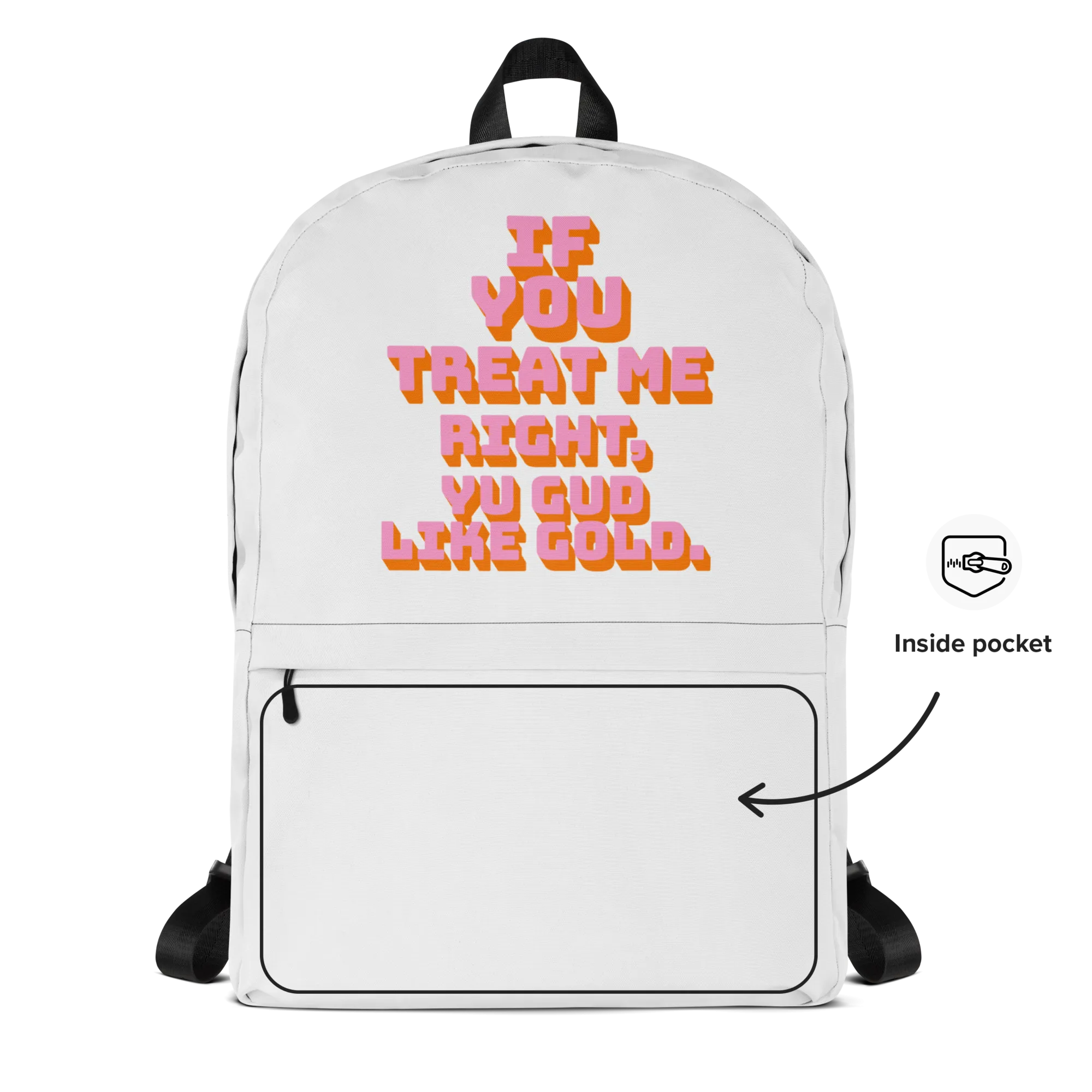 GUD LIKE GOLD - Backpack - Jamaican slang on a backpack Jamaica personalized backpack Jamaica book bag Jamaican bag