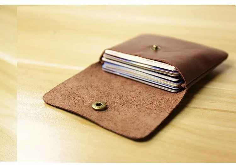 Handcrafted Minimalist leather slim wallet for women, Classic coin purse gift #4