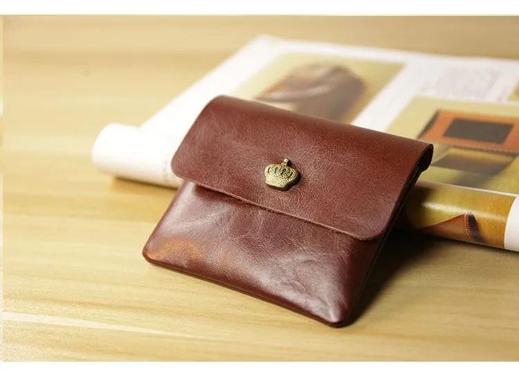 Handcrafted Minimalist leather slim wallet for women, Classic coin purse gift #4