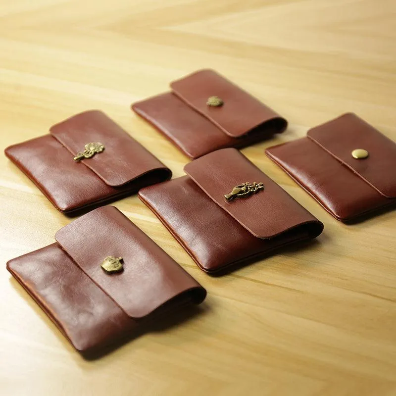 Handcrafted Minimalist leather slim wallet for women, Classic coin purse gift #4