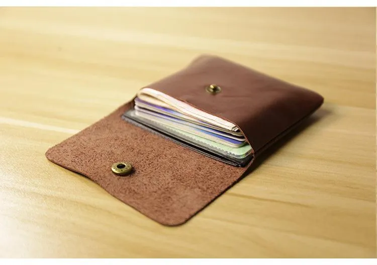 Handcrafted Minimalist leather slim wallet for women, Classic coin purse gift #4