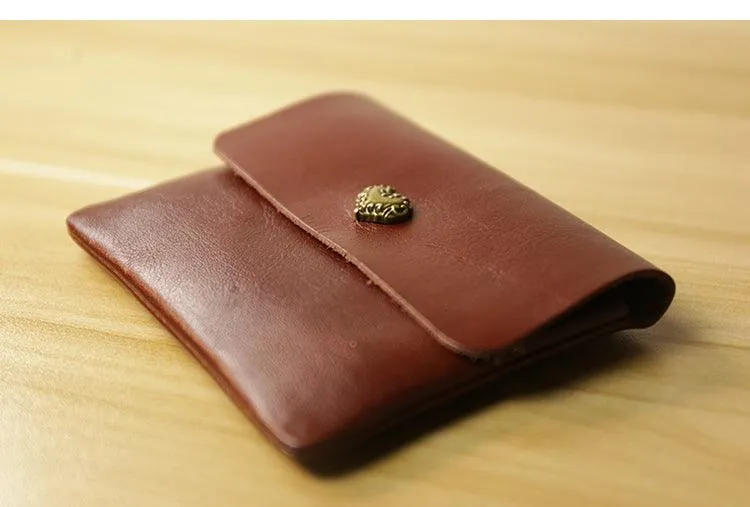 Handcrafted Minimalist leather slim wallet for women, Classic coin purse gift #4