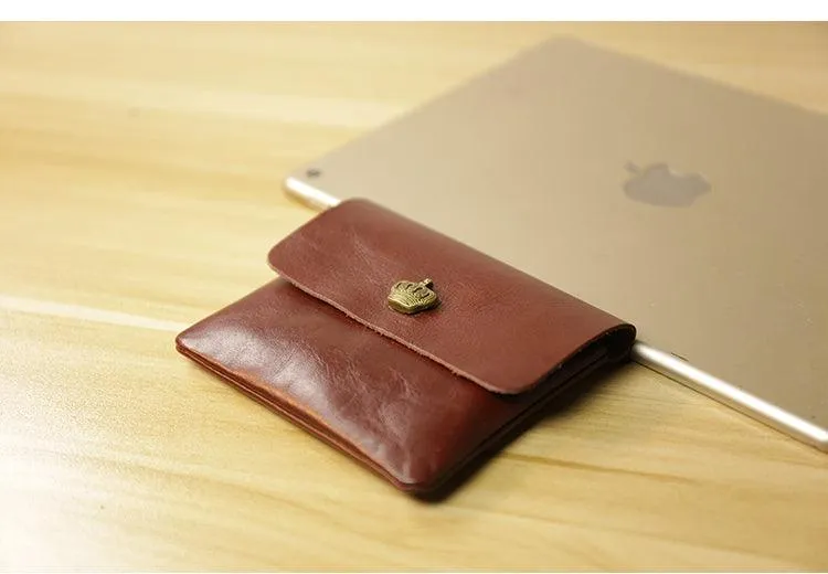 Handcrafted Minimalist leather slim wallet for women, Classic coin purse gift #4