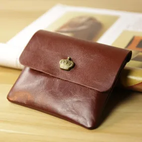 Handcrafted Minimalist leather slim wallet for women, Classic coin purse gift #4