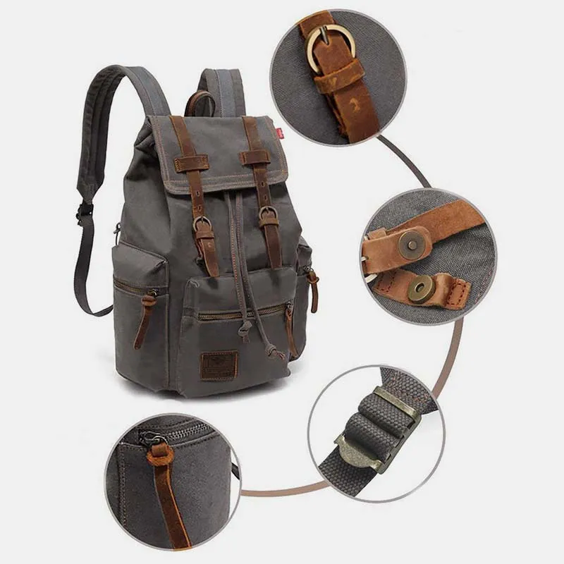 High Capacity Canvas Vintage Backpack