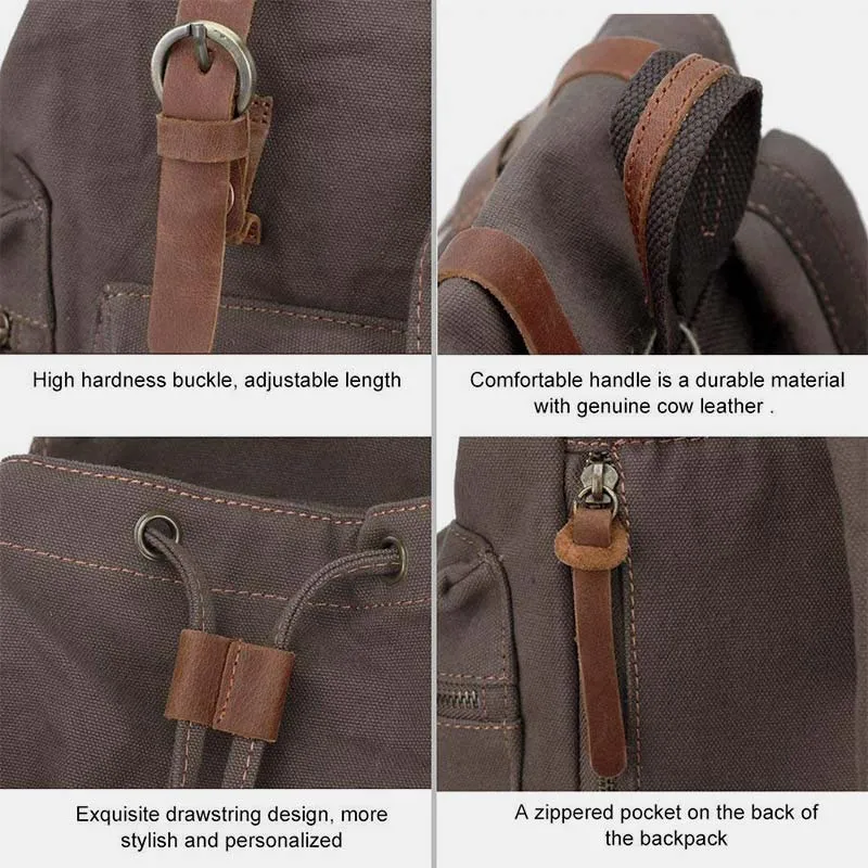 High Capacity Canvas Vintage Backpack