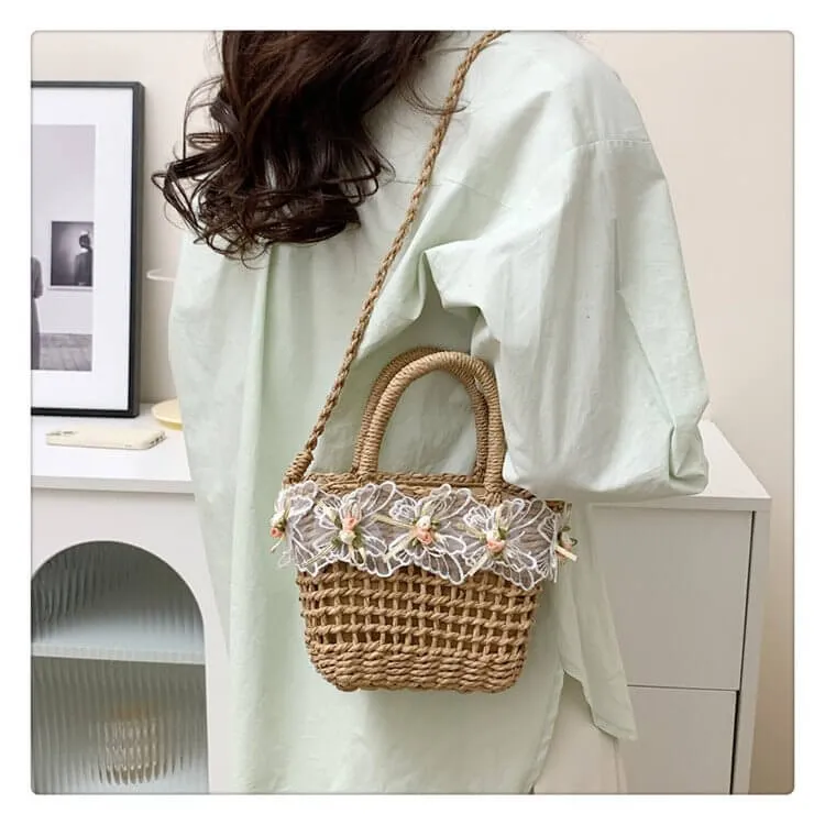 Hollow Straw Tote Handbag For Summer-Showtown