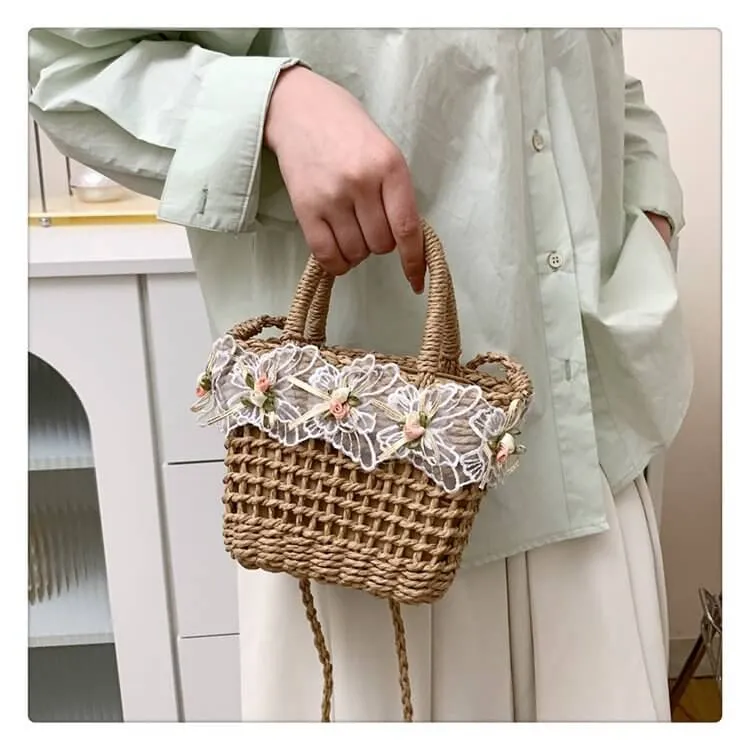 Hollow Straw Tote Handbag For Summer-Showtown