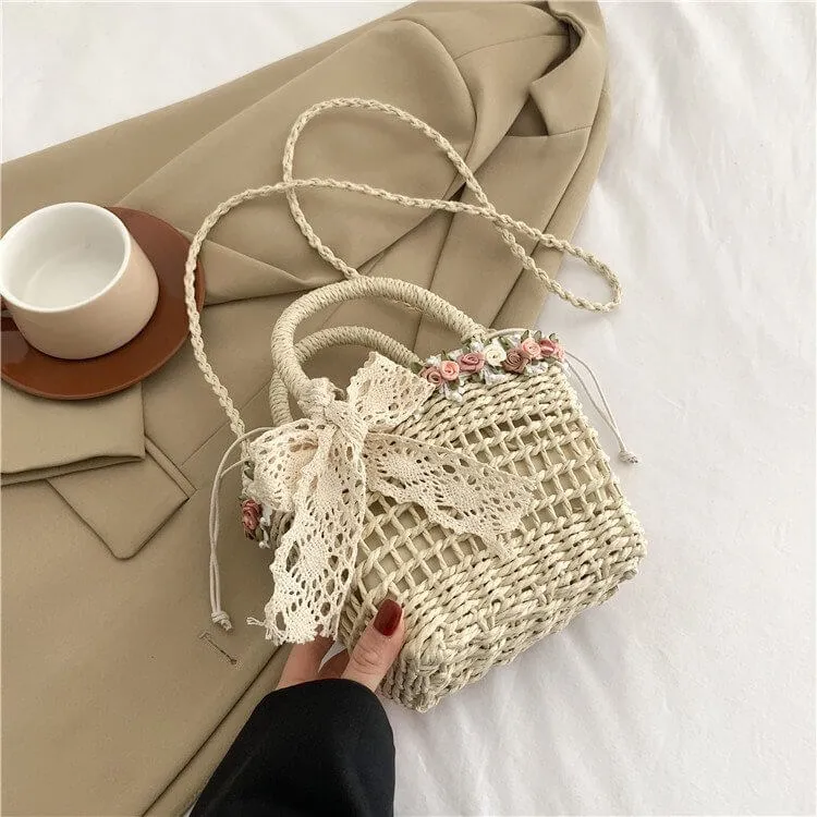 Hollow Straw Tote Handbag For Summer-Showtown