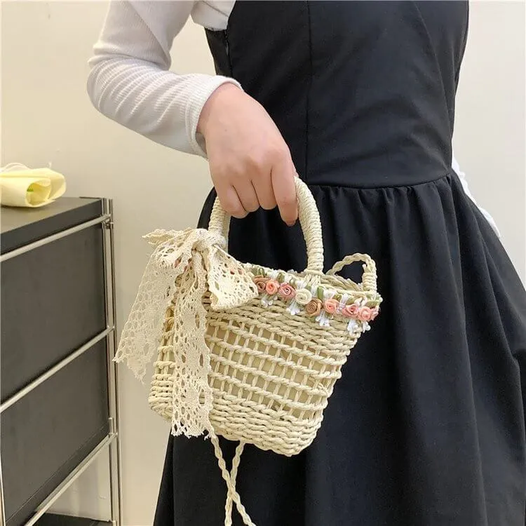 Hollow Straw Tote Handbag For Summer-Showtown