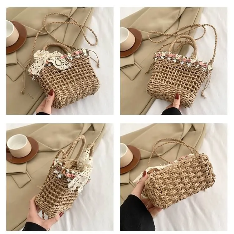 Hollow Straw Tote Handbag For Summer-Showtown