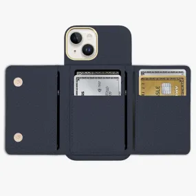 iPhone 14 Plus Leather Case with MagSafe Trifold Wallet Set
