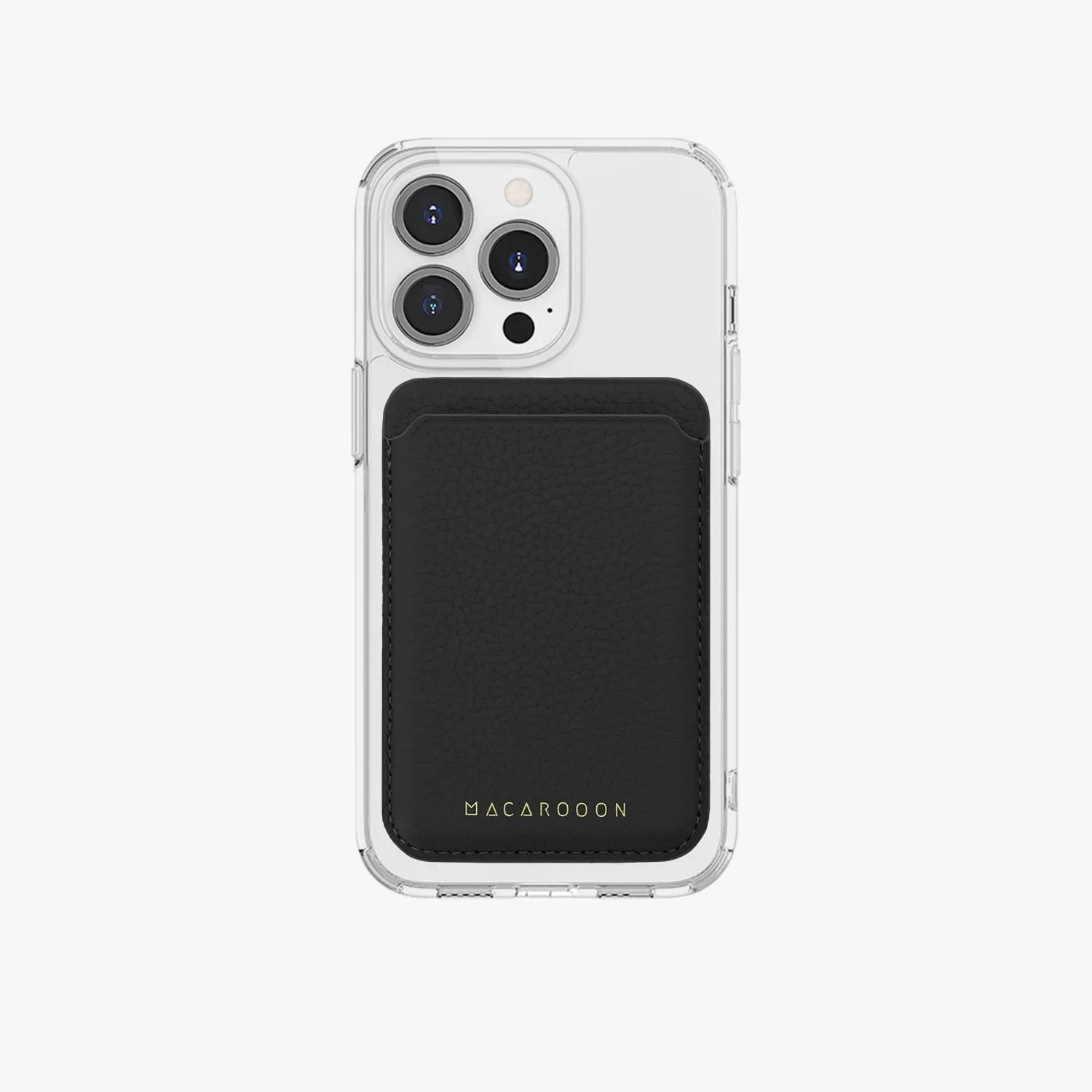 iPhone 16 Pro Max HD Clear Case with Leather MagSafe Wallet Set