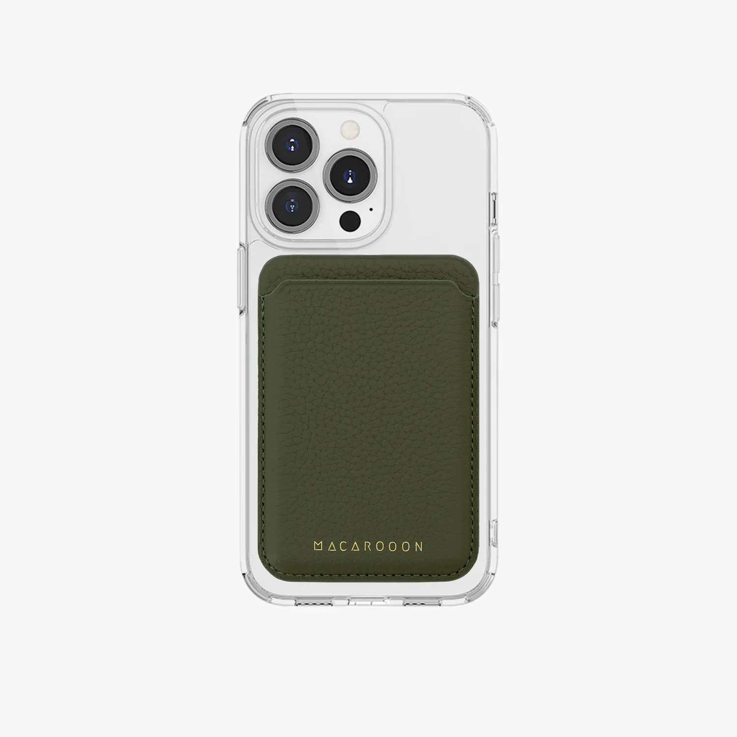 iPhone 16 Pro Max HD Clear Case with Leather MagSafe Wallet Set