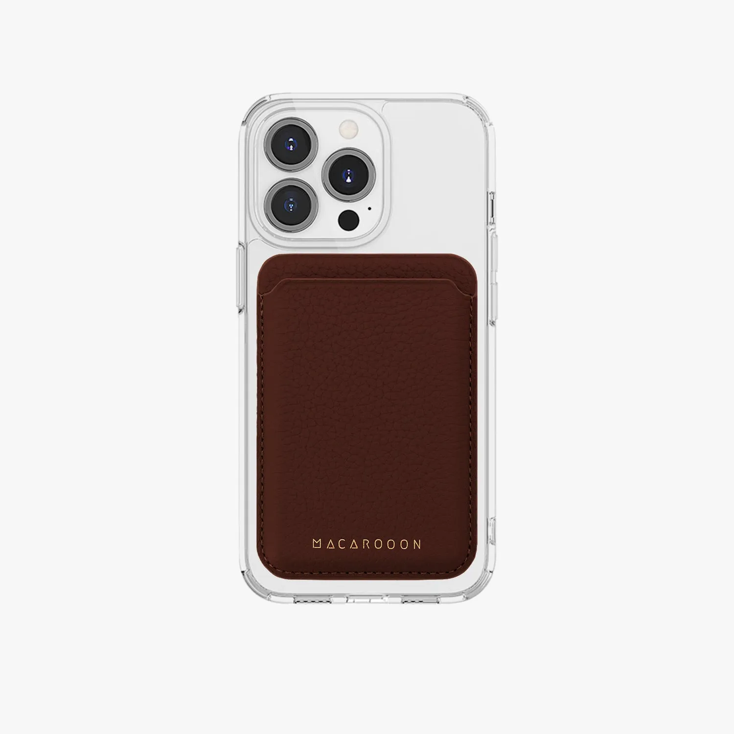 iPhone 16 Pro Max HD Clear Case with Leather MagSafe Wallet Set