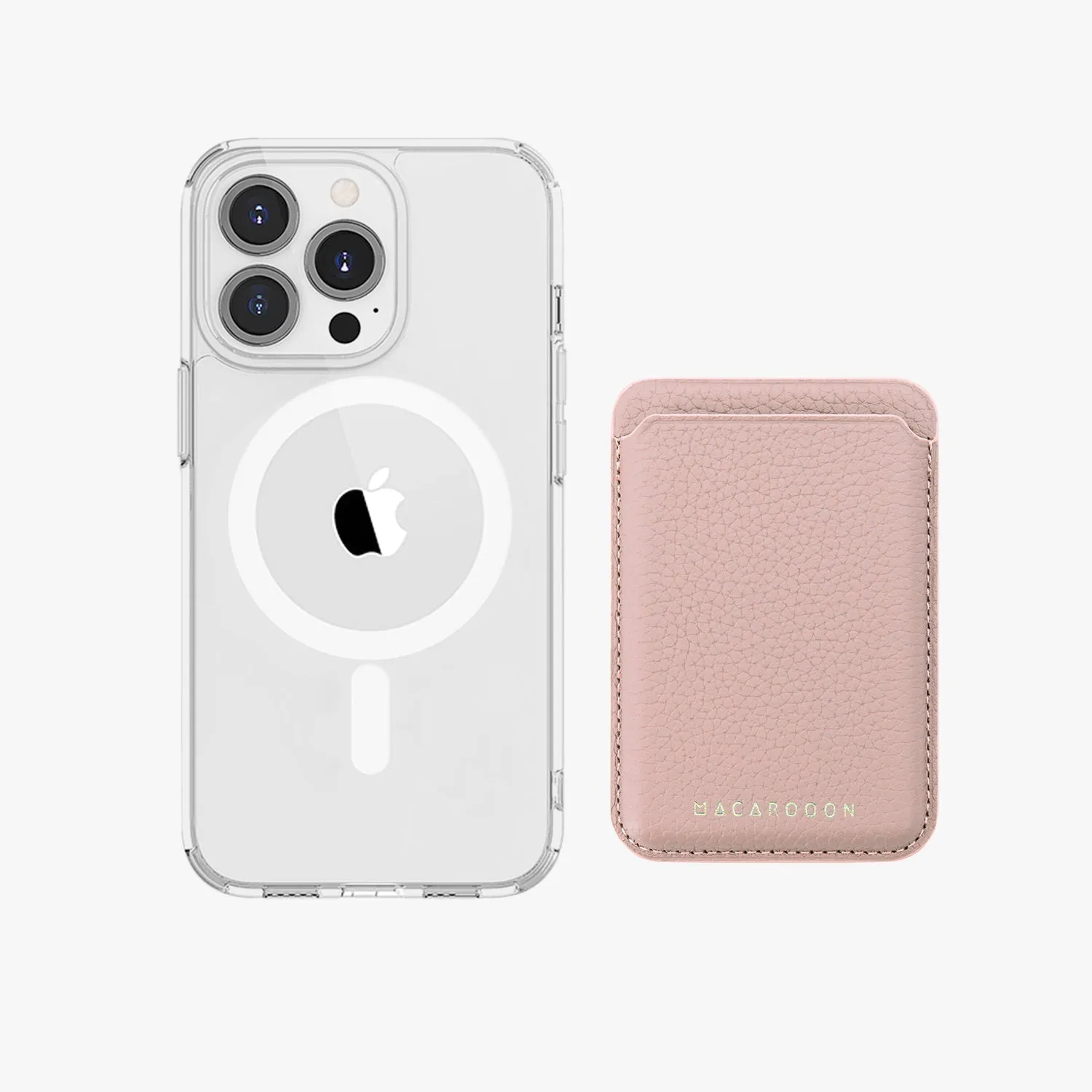 iPhone 16 Pro Max HD Clear Case with Leather MagSafe Wallet Set