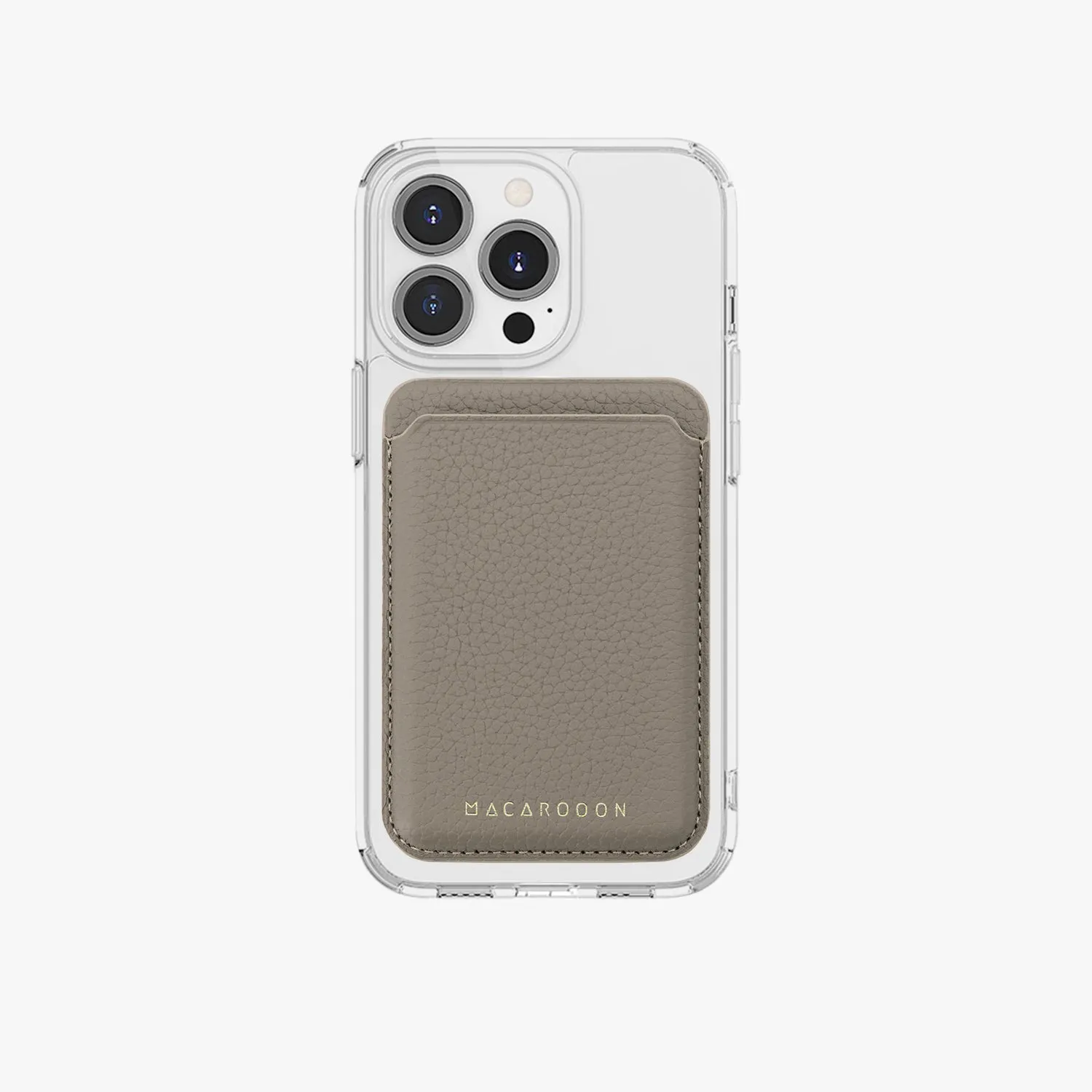 iPhone 16 Pro Max HD Clear Case with Leather MagSafe Wallet Set