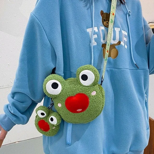 Kawaii Green Frog Shoulder Bag