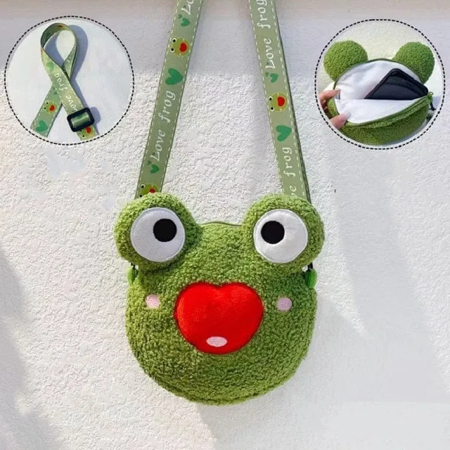 Kawaii Green Frog Shoulder Bag