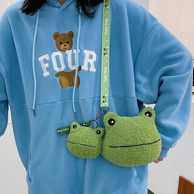 Kawaii Green Frog Shoulder Bag