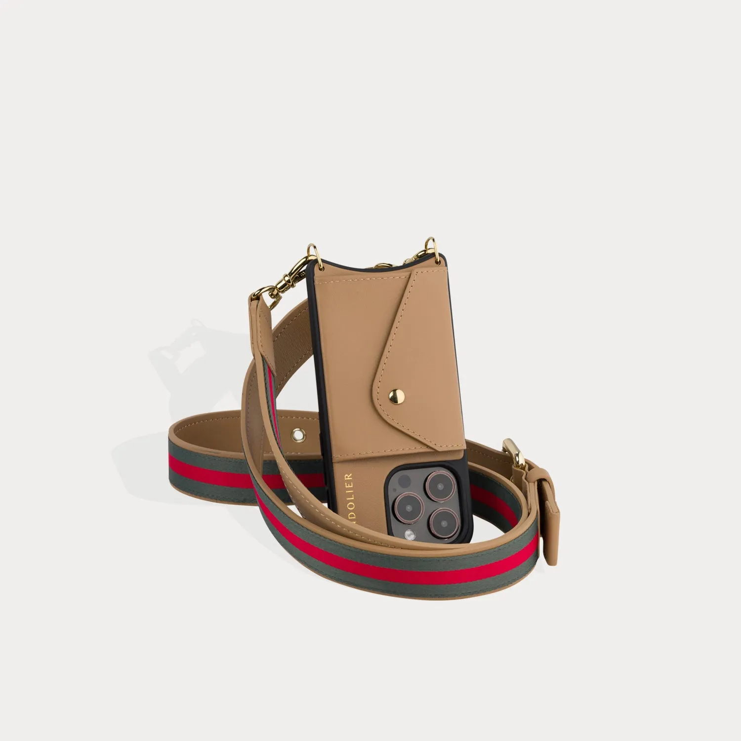 Kimberly Adjustable Crossbody Bandolier - Tan/Gold
