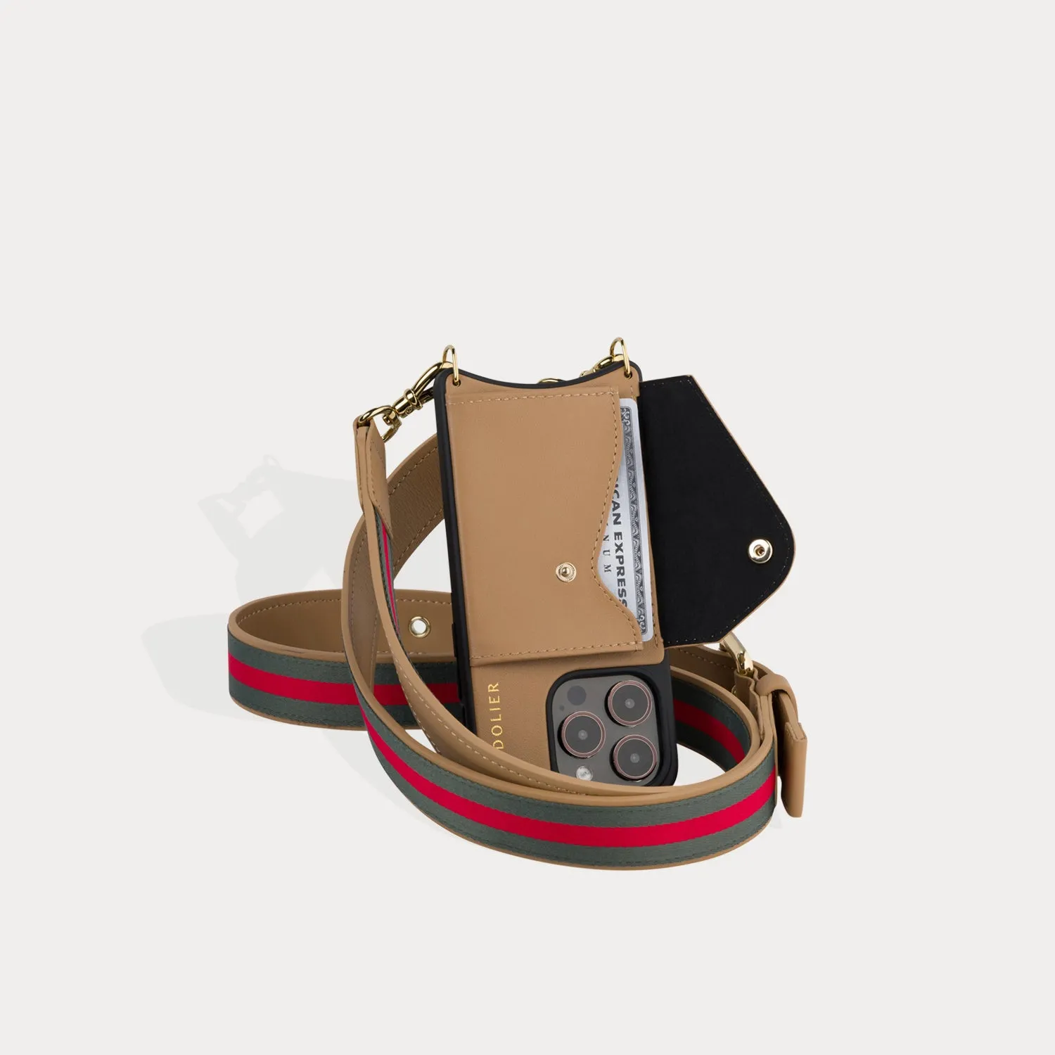 Kimberly Adjustable Crossbody Bandolier - Tan/Gold