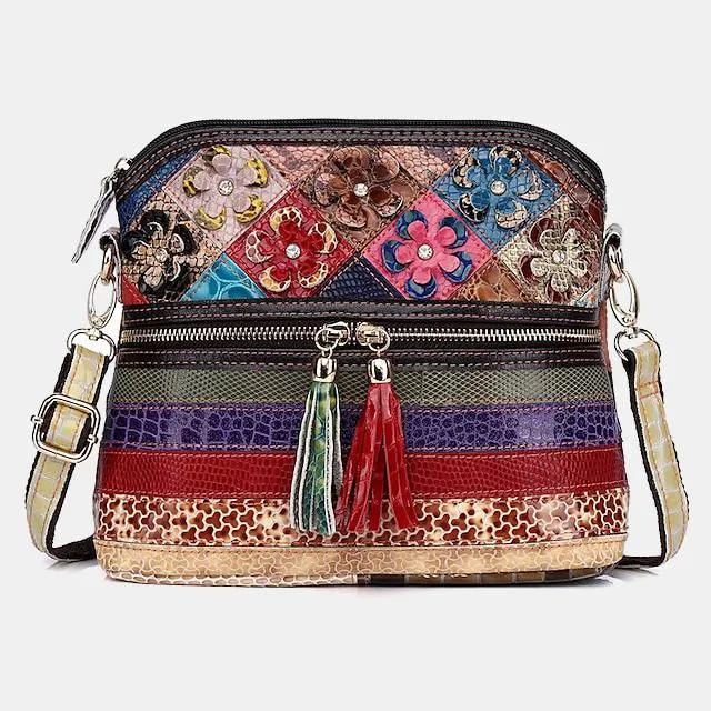 Large Capacity Flower Pattern Crossbody Bag
