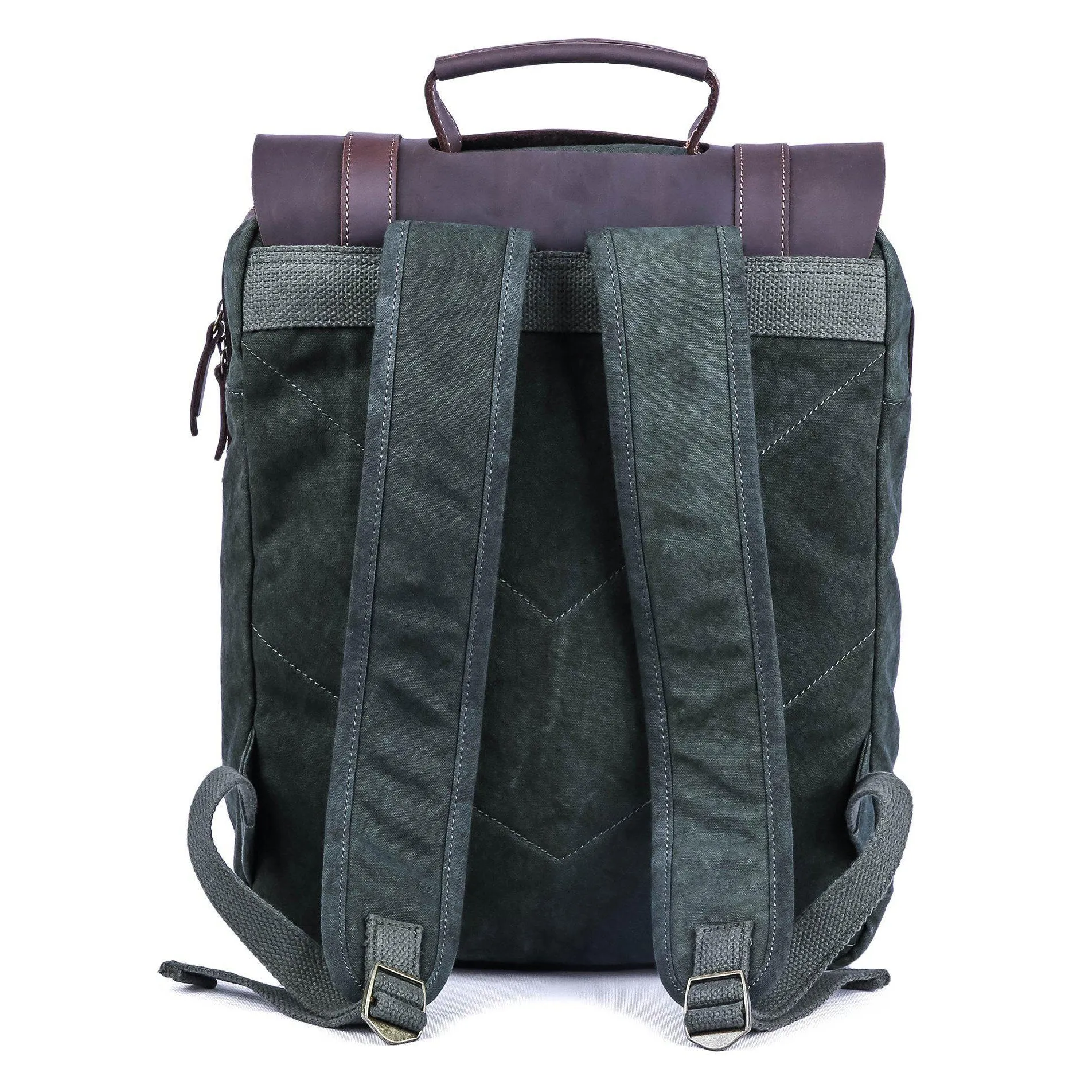 Leather Canvas Backpack #71102
