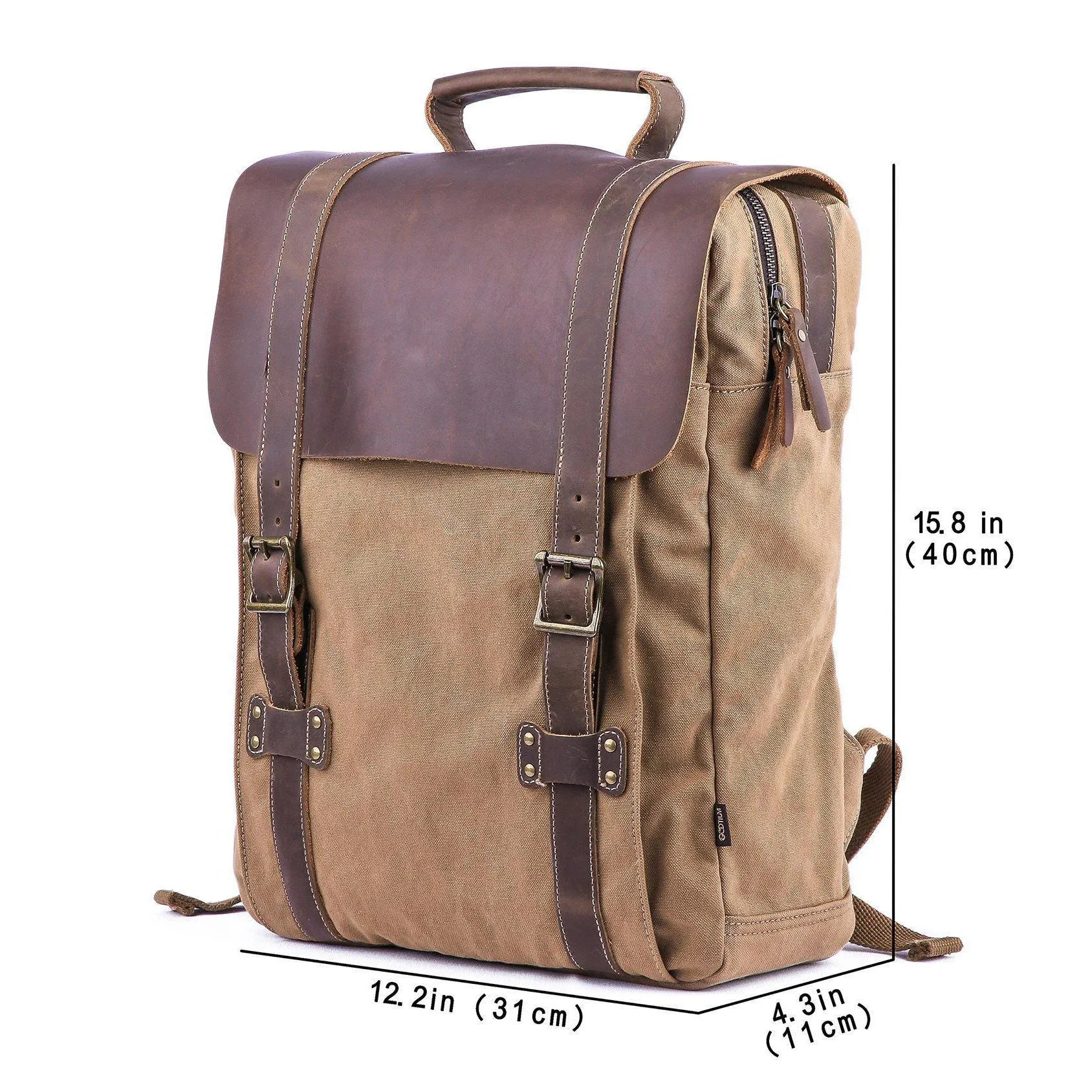 Leather Canvas Backpack #71102