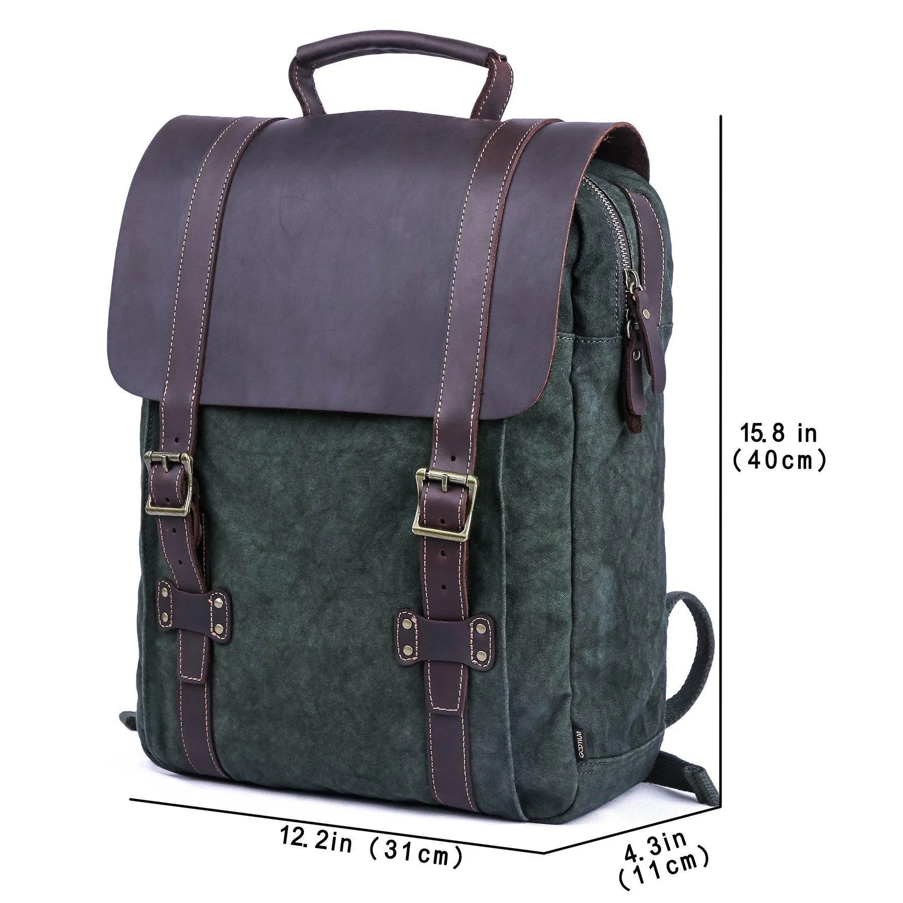 Leather Canvas Backpack #71102