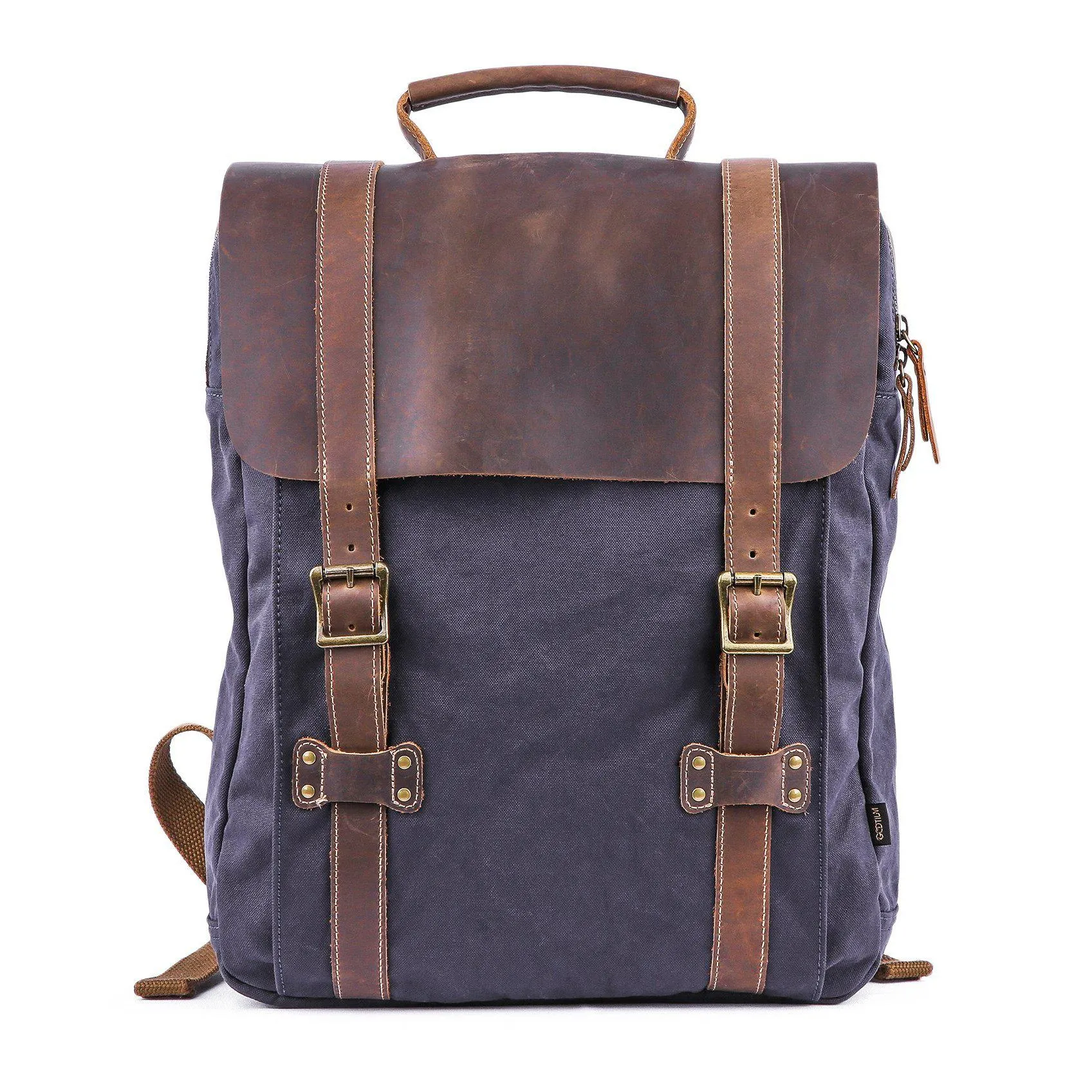 Leather Canvas Backpack #71102