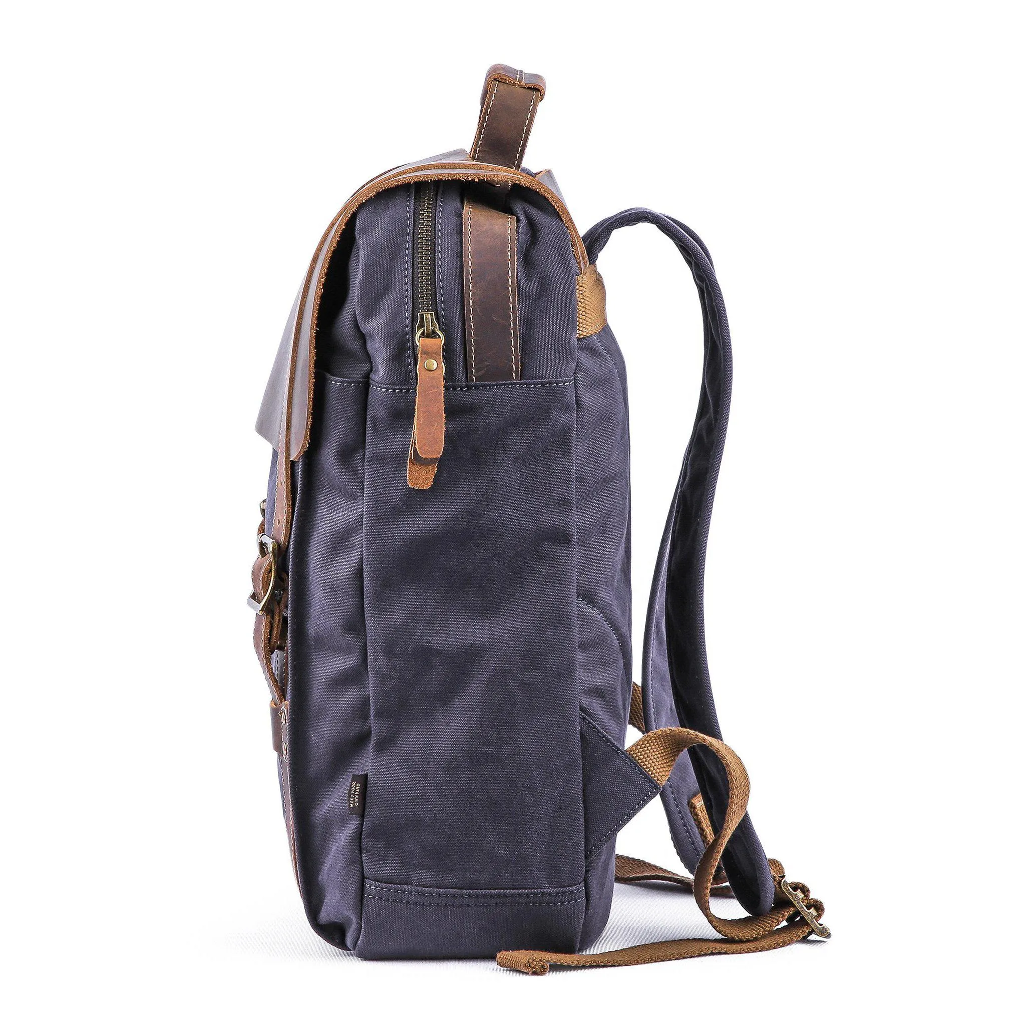 Leather Canvas Backpack #71102