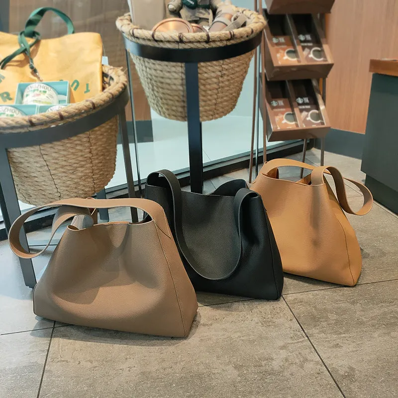Leather Underarm Tote  Bag