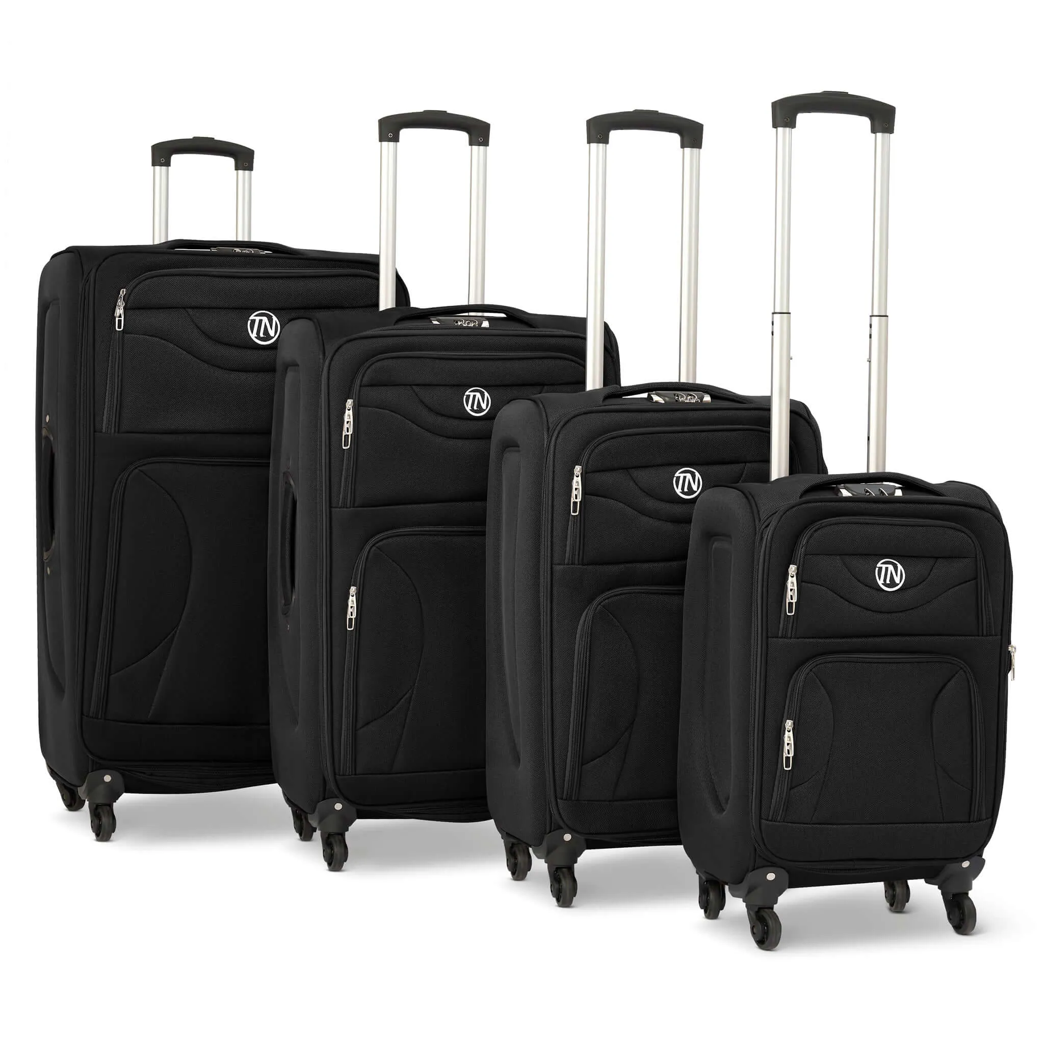 Lightweight Luggage Suitcase 4pcs 360 Wheels - Assorted Colours