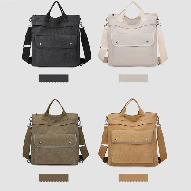 Multifunctional Large Capacity Canvas Handbag Backpack for Women Men Crossbody Shoulder Bag