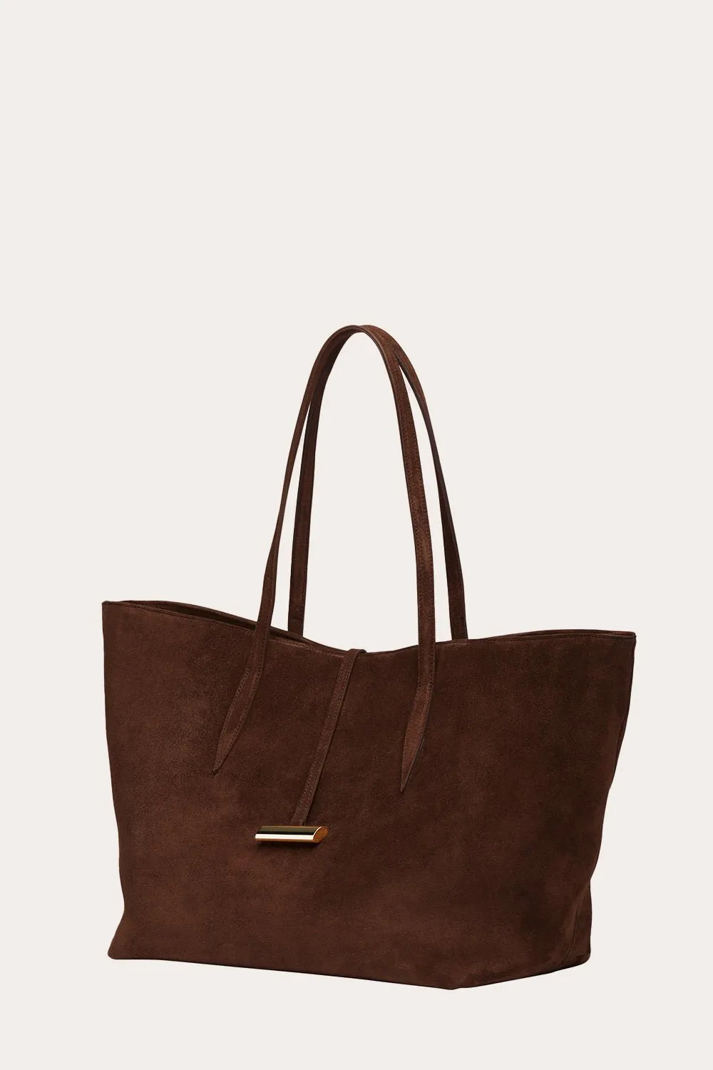 Penne Tote Dark Brown Suede
