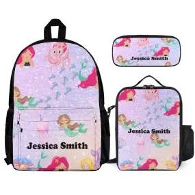 Personalized Design/Name Three Piece Set Combination Backpack Lunch Bag Pencil Bag