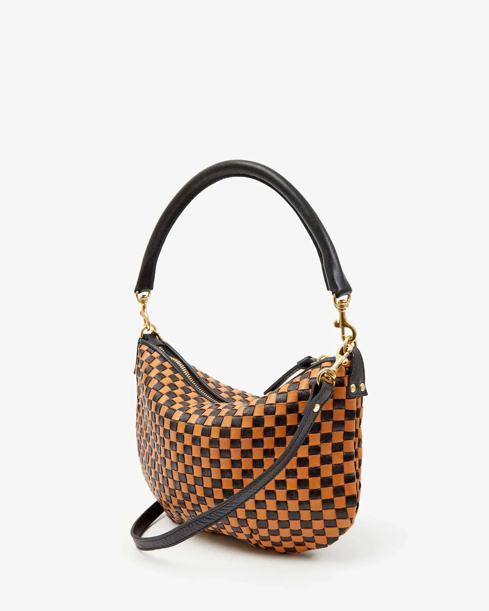 Petit Moyen Messenger Woven Checker Black/Natural