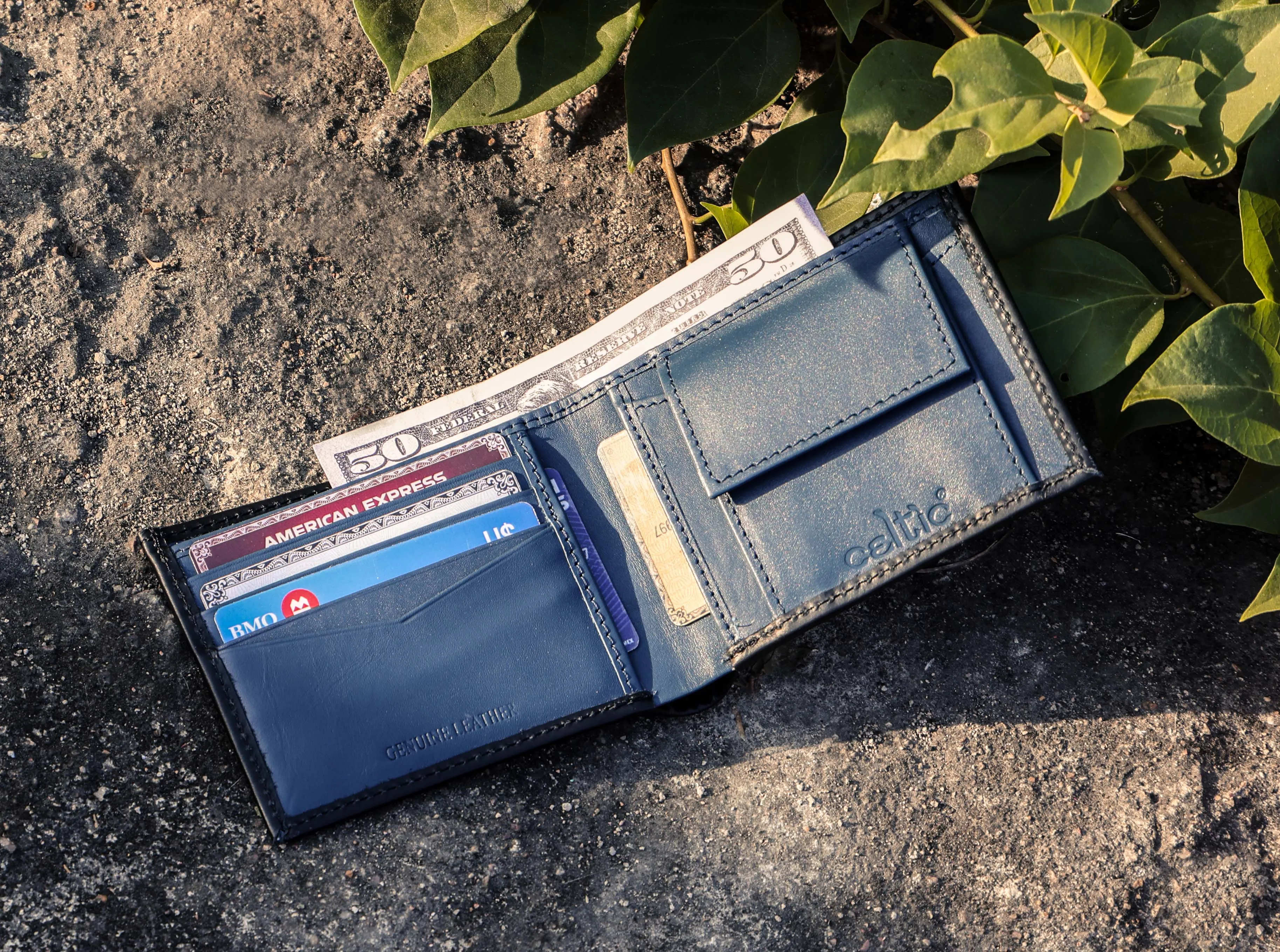 Premium Black Leather Wallet, Art:- LA-1414